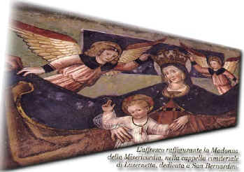 Pinto raffigurante la Virgen de la Misericordia, en la capilla cementerial de Lusernetta, le dedicada a San Bernardino